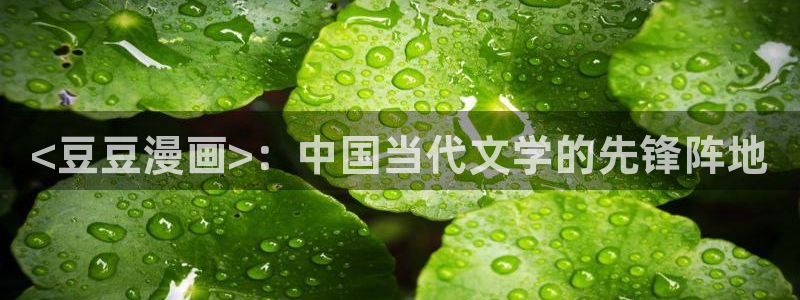 3d漫画韩漫免费入口：<豆豆漫画>：中国当代文学的先锋阵地